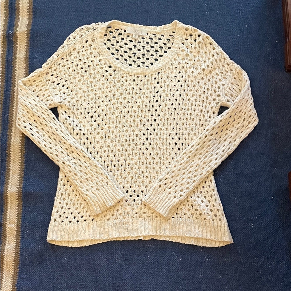 Olive & Oak Cream Open-Knit Sweater